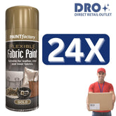 24X - Paint Factory Gold Flexible Fabric & Vinyl Spray Paint 200ml